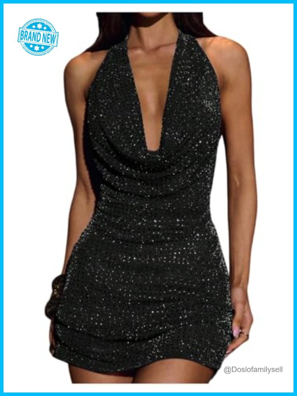 Sequin Sparkly Bodycon Mini Dress Club Cocktail Party Sleeveless